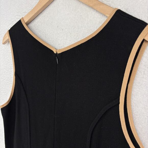 TALBOTS Dress X Sweater Knit Sleeveless Back Zip Scoop Neck Viscose Blend Black - Picture 8 of 13